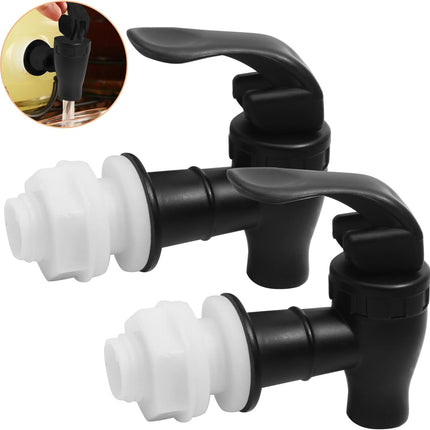 Biaungdo 2 Pcs Replacement Spigot for Beverage Dispenser, Black Push Style Beverage Dispenser Carafe Spigot Water Dispenser Replacement Spout Faucet.