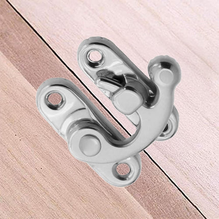 Biaungdo 5pcs Retro Vintage Style Swing Bag Clasp Closure Lock Latch for Furniture Wooden Box Jewelry Case Silver Tone with Mounting Screw & Screwdriver, 33 x 29 mm.