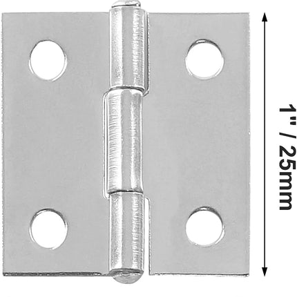 Biaungdo 10 Pack 1 Inch Butt Hinge, Stainless Steel Folding Butt Hinges, Cabinet Mini Hinges Small Box Hinges Door Hinge Rectangle.