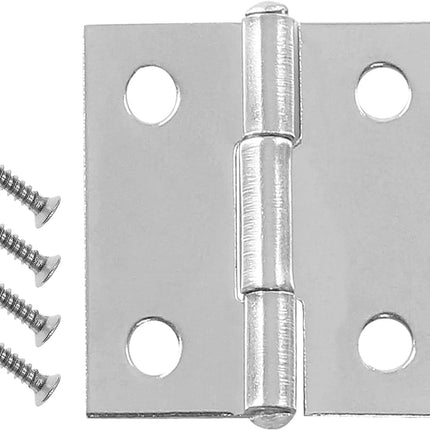 Biaungdo 10 Pack 1 Inch Butt Hinge, Stainless Steel Folding Butt Hinges, Cabinet Mini Hinges Small Box Hinges Door Hinge Rectangle.