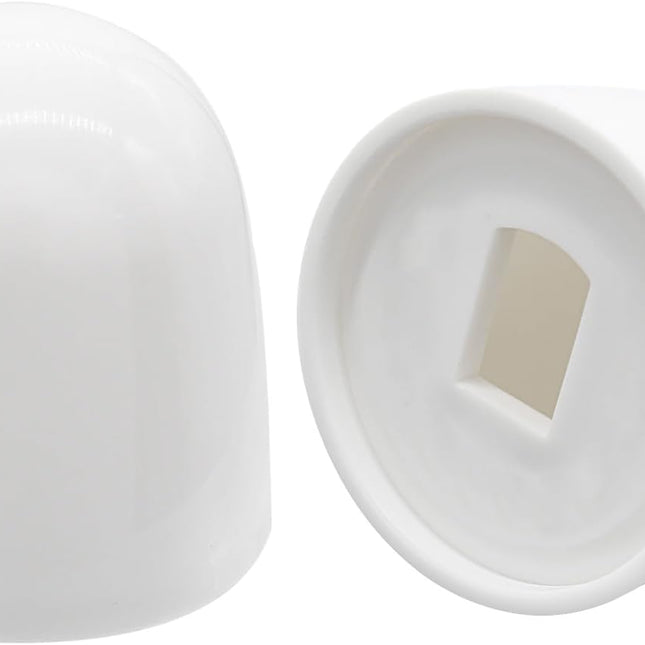 Biaungdo 2 Pcs Universal Tall Toilet Bolt Caps, White Plastic Toilet Floor Caps with Washers Round Push-On Bottom Toilet Bowl Bolt Caps Covers for Home, Office(37mm Height).