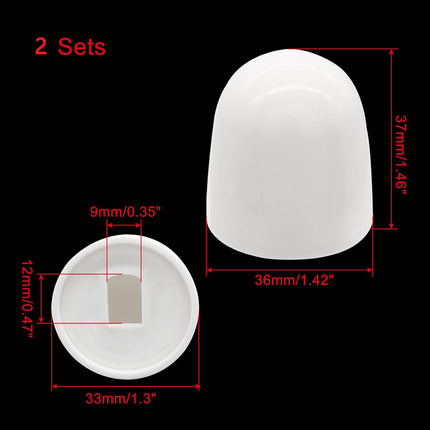 Biaungdo 2 Pcs Universal Tall Toilet Bolt Caps, White Plastic Toilet Floor Caps with Washers Round Push-On Bottom Toilet Bowl Bolt Caps Covers for Home, Office(37mm Height).