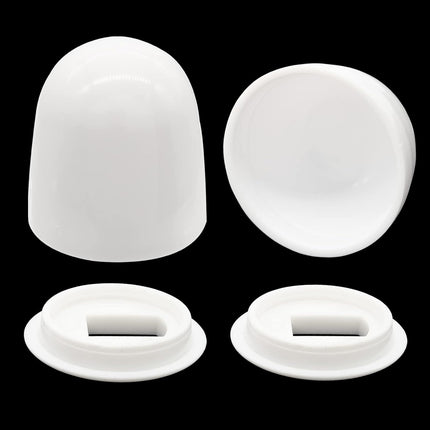 Biaungdo 2 Pcs Universal Tall Toilet Bolt Caps, White Plastic Toilet Floor Caps with Washers Round Push-On Bottom Toilet Bowl Bolt Caps Covers for Home, Office(37mm Height).