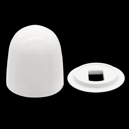 Biaungdo 2 Pcs Universal Tall Toilet Bolt Caps, White Plastic Toilet Floor Caps with Washers Round Push-On Bottom Toilet Bowl Bolt Caps Covers for Home, Office(37mm Height).
