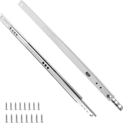 Biaungdo 2 Pcs Drawer Slides, 12"/310mm Metal Ball Bearing Side Mount Drawer Slide, Two Way Slide Track Rail for Drawer, 10kg/22.05" Strong Bearing Capacity, Bright Silver, with Fixing Screw.