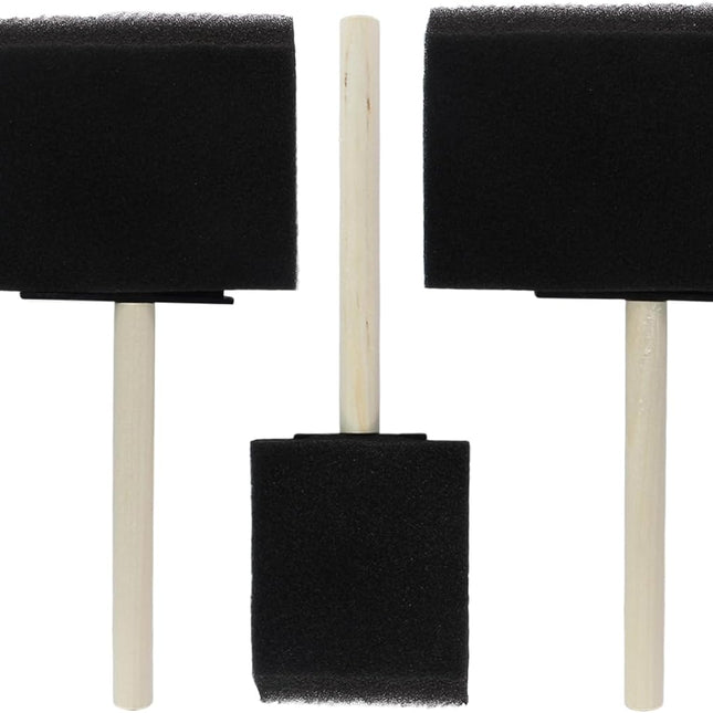 Biaungdo 4 Pcs 4 Sizes Foam Paint Brushes, Foam Sponge Brush for Painting, Sponge Paint Brushes with Wood Handle for Varnishes, Staining, DIY Crafting.