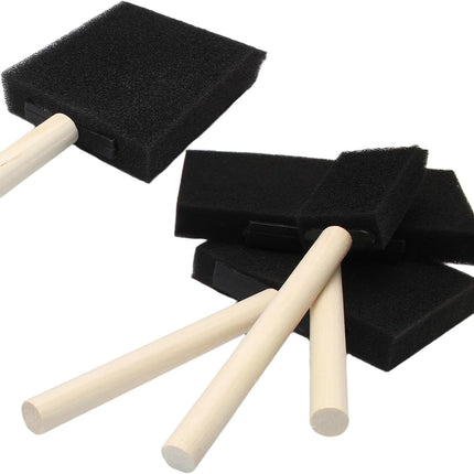 Biaungdo 4 Pcs 4 Sizes Foam Paint Brushes, Foam Sponge Brush for Painting, Sponge Paint Brushes with Wood Handle for Varnishes, Staining, DIY Crafting.