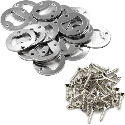 Biaungdo 20PCS 40mm Wall Mounted Bottle Opener Round Bottle Opener Inset with Screws for Beer Cap Coke Bottle.