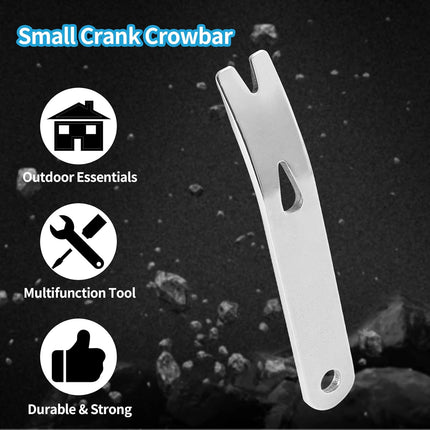 Biaungdo 4 Pcs Mini Crank Crowbar, Stainless Steel Mini EDC Pry Bar Keychain Multi-function Pocket EDC Tools Survival Scraper Opener for Outdoor, Indoors(3 Inch).
