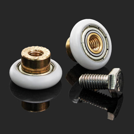 Biaungdo 4 Sets Shower Door Rollers, 19 mm Shower Door Rollers Runners Wheels Replacement Part, Bathroom Glass Door Roller Wheel Sliding Shower Door Runner.