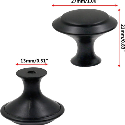 Biaungdo 15 Pack 1Inch Flat Black Kitchen Cabinet Knobs Drawer Dresser Handles Knobs, Round Drawer Handles.