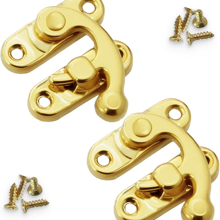 Biaungdo 5pcs Gold Vintage Style Swing Bag Clasp Closure Lock Latch for Furniture Wooden Box Jewelry Case Silver Tone with Mounting Screw & Screwdriver, 33 x 29 mm.