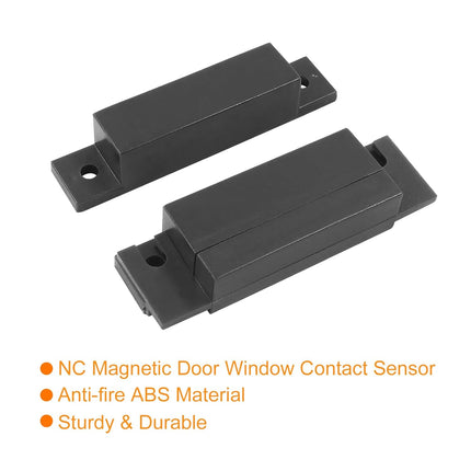 Biaungdo 6 Pcs Brown Wired Magnetic Door Window Contact Reed Switch, Surface-Mounted NC Magnetic Door Contact Sensor Alarm Reed Switchfor Window, Cabinet, Wooden Door, with Screws.