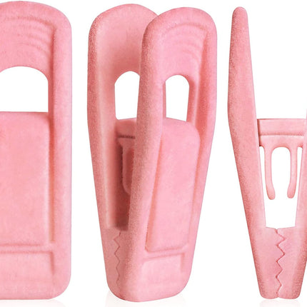 Brush Pink Velvet Hangers Clips 20 PCS, Premium Velvet Clips for Thin Velvet Hanger, Non Slip Strong Finger Clips Perfect for Suit Skirt Pant Clothes Velvet Hangers.