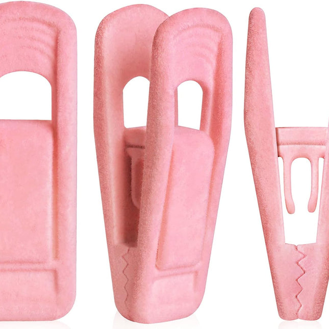 Brush Pink Velvet Hangers Clips 20 PCS, Premium Velvet Clips for Thin Velvet Hanger, Non Slip Strong Finger Clips Perfect for Suit Skirt Pant Clothes Velvet Hangers.