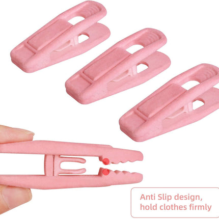 Brush Pink Velvet Hangers Clips 20 PCS, Premium Velvet Clips for Thin Velvet Hanger, Non Slip Strong Finger Clips Perfect for Suit Skirt Pant Clothes Velvet Hangers.