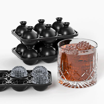 Bangp Large Ice Cube Tray for Whiskey,Perfect Etched Ice Cubes, Big Ice Cube Mold for Cocktails,Whiskey (Etched Sphere).