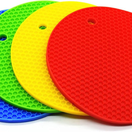 Bangp Silicone Coasters(Set of 4), Trivet Mats,Multipurpose Thermally Insulated Containers, Non-Slip, Flexible, Durable Heat Proof Mats.
