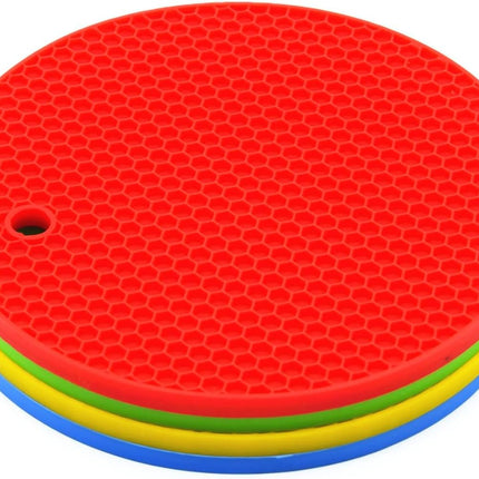 Bangp Silicone Coasters(Set of 4), Trivet Mats,Multipurpose Thermally Insulated Containers, Non-Slip, Flexible, Durable Heat Proof Mats.