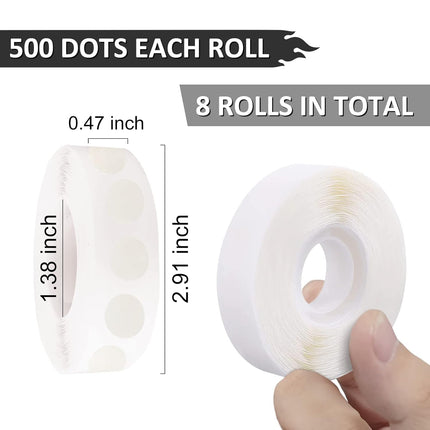 WISYOK 4000 Pcs Glue Points for Balloons, Removable Double-Sided Adhesive Points, Craft, Wedding Decoration Point Stickers.