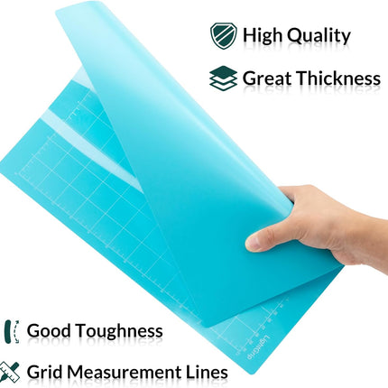 WISYOK 4-Pack 12x12 Inch Cutting Mats for Explore Air 2/Air/One/Maker, Reusable Adhesive Replacement Mats (Standard, Light, Strong, Fabric) for Crafts, Quilting, Sewing.