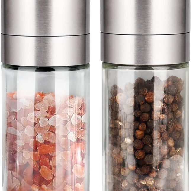 Gulex Salt and Pepper Grinder Set, Pepper Mill, Sea Salt Shaker Grinder Refillable, Adjustable Coarseness, Stainless Steel with Ceramic Rotor(Seasoning not included).