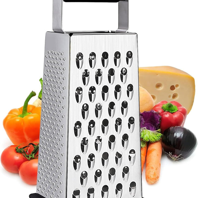 Cheese Grater, 4-Sided Stainless Steel Box Grater, Food Shredder for Cheese, Parmesan, Vegetable.