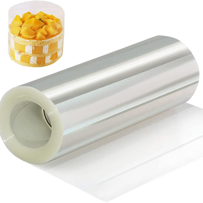 YQL Cake Collar 6 Inch,Acetate Cake Collar Roll DIY Acetate Sheet Baking Transparent Mousse Cake Sheets Surrounding Edge Clear Cake Strips for Baking Decorate Shaker Cards Making(6x394Inch).