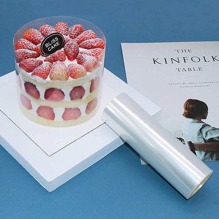 YQL Cake Collar 6 Inch,Acetate Cake Collar Roll DIY Acetate Sheet Baking Transparent Mousse Cake Sheets Surrounding Edge Clear Cake Strips for Baking Decorate Shaker Cards Making(6x394Inch).