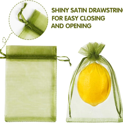 YQL 100Pcs 4"x6" Fruit Protection Bags,Fruit Netting Bags,Garden Netting Bags with Drawstring for Protecting Fruits and Vegetables.