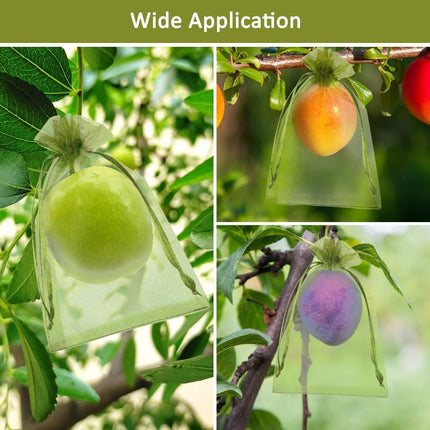 YQL 100Pcs 4"x6" Fruit Protection Bags,Fruit Netting Bags,Garden Netting Bags with Drawstring for Protecting Fruits and Vegetables.