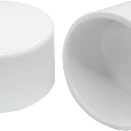 Biaungdo 2 Pack 3 Inch PVC Pipe End Cap Fitting, Furniture Grade SCH40 PVC Pipe Plug Adapter, White Pipes Plug Socket Fittings for Build Furniture DIY Structure Garden Shelf.