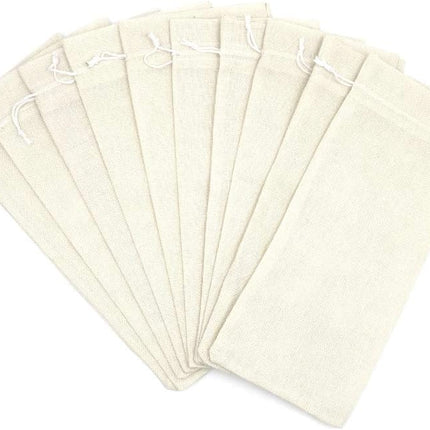 10Pcs Burlap Wine Gift Bags, Drawstring Linen Champagne Wine Bottle Bag Christmas Wedding Birthday Party Favor Wrap Pouches 13.7 x 5.9 Inches (Cream).