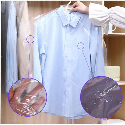20Pcs Plastic Garment Bags for Hanging Clothes, 35 Inch Clear Dry Cleaner Bags Dustproof Suit Cover Clothes Storage Bag for Skirt Coat Shirt Jacket (60 x 90cm).