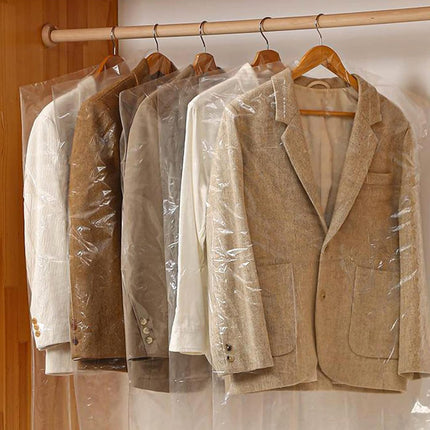 20Pcs Plastic Garment Bags for Hanging Clothes, 35 Inch Clear Dry Cleaner Bags Dustproof Suit Cover Clothes Storage Bag for Skirt Coat Shirt Jacket (60 x 90cm).