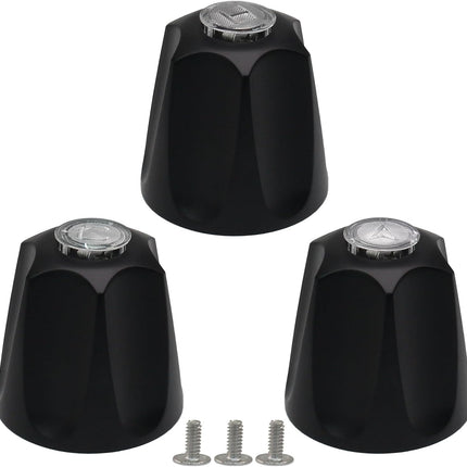 Biaungdo Black Shower Knob Replacement Set of 3, Bathtub Faucet Handles Include Hot and Cold/Diverter Shower Knob for Remodeling Trim.