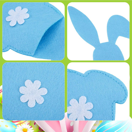 36 Pcs Easter Bunny Utensil Cutlery Holder Pouch Bags 5.12 x 10.83 Inch Rabbit Felt Silverware Utensil Sleeve for Knife Forks Spring Easter Table Decoration Wedding Birthday Party Gifts.