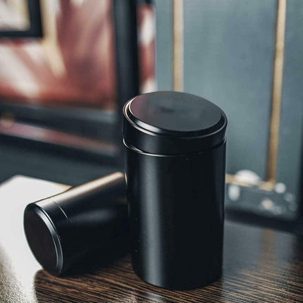 iSnuff Airtight Aluminum Storage Jar Portable Proof Container Bottle Multipurpose Storage Case Screw-top Lid Lock Odor for Spices, Coffee & Teas 140ml (Black).
