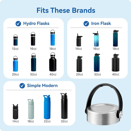 Replacement Lid for Hydro Flask 12-64oz Wide Mouth Bottles， Ergonomic Wide Handle for Effortless Carrying，BPA - Free & Leak - Proof Fits Hrdroflask Wide Mouth.