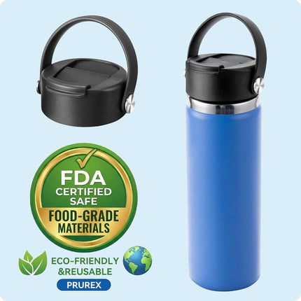 Flip Lids with Handle for Hydro Flask 12 16 20 32 40 64 oz Wide Mouth Bottles,Replacement Lids for 2.28" Wide Mouth Sport Bottles Water Bottle Accessories.