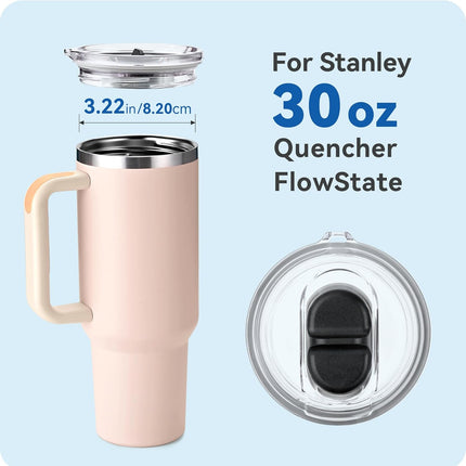 Replacement Lid for Stanley Quencher H2.0&1.0 30oz Tumblers，Leak-Proof Threaded Cover with Straw-Friendly Design, BPA-Free Transparent Lid Compatible with Stanley FlowState 30 oz (1 Pack).