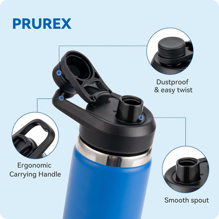 Wide Mouth Spout Lid for Hydro Flask 12-64 oz & More | Compatible Replacement Chug Lid for 2.28" Inner Diameter Bottles - Durable, BPA-Free & Leak-Proof（1 Pack）.