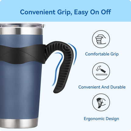 Activity Tumbler Handle for YETI Rambler 20 oz,Anti Slip Travel Mug Grip Cup Holder for Sumwill, Ozark Trail,Sic and More 20OZ Mugs, BPA FREE.