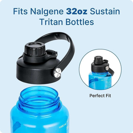 Spout Lid for Nalgene Sustain Tritan Water Bottle 32 Oz, Replacement Lid for Nalgene Wide Mouth, Water Bottle Caps with Ergonomic Handle, Dishwasher Safe & BPA-Free.