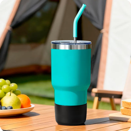 2 Pack Silicone Boot Protectors | Compatible with YETI Rambler 20/30oz, 10oz Tumbler, 20/30oz Travel Mugs | Universal Fit for 2.75-2.85" Base | BPA-Free | Dishwasher Safe (Black).