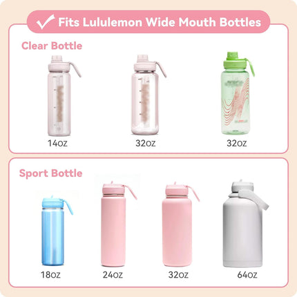 Spout Lid for Lululemon Sport Water Bottle 18/24/32/64 OZ & Clear Bottle 24/32 OZ, Water Bottle Replacement Lid with Ergonomic Handle, BPA-Free.