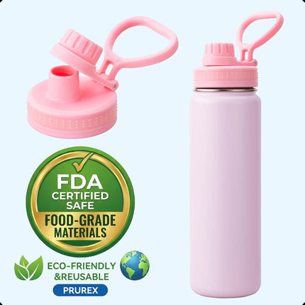 Spout Lid for Lululemon Sport Water Bottle 18/24/32/64 OZ & Clear Bottle 24/32 OZ, Water Bottle Replacement Lid with Ergonomic Handle, BPA-Free.