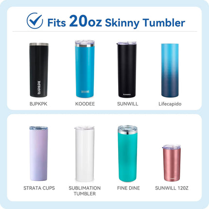 2 Pack 20 oz Skinny Tumble Lids,Replacement Spill Proof Splash Resistant Sliding Cup Covers for 2.73" Inner DiameterTumbler,Straw Friendly,BPA Free.