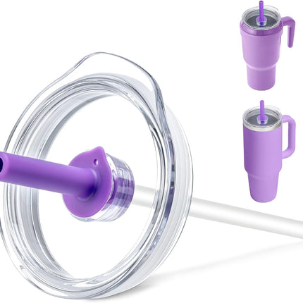 Replacement Straw Lid - Leak - Proof Press - Fit Cover for REDUCE 40 oz & 50 oz Tumblers with Handle, Hydro Flask 24 oz Mug, 28 oz All - Around Tumbler, 32/40 oz Travel Tumblers (Purple).