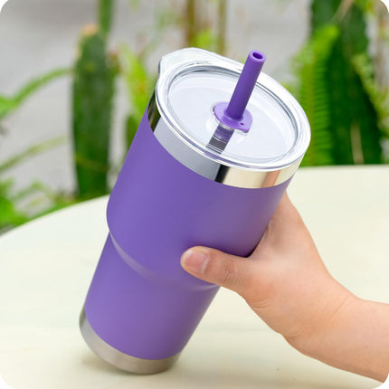 Replacement Straw Lid - Leak - Proof Press - Fit Cover for REDUCE 40 oz & 50 oz Tumblers with Handle, Hydro Flask 24 oz Mug, 28 oz All - Around Tumbler, 32/40 oz Travel Tumblers (Purple).